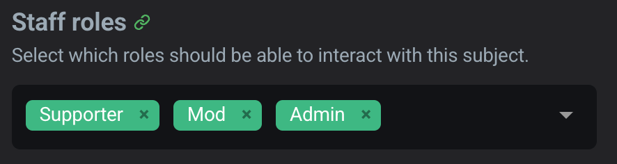 Select staff roles